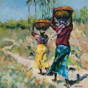 Tomato Pickers in the Gambia by Judy Merriman