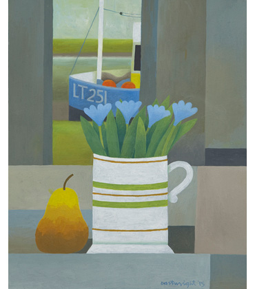 Estuary Still Life with Flowers & Pear by Reg Cartwright
