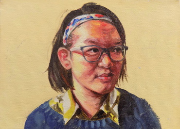 Thumbnail image of Yuanqing Zhang, Leicester High School for Girls, 'Self Portrait', oil on canvas, winner of the Student Painting Prize - Little Selves - Student Prizes