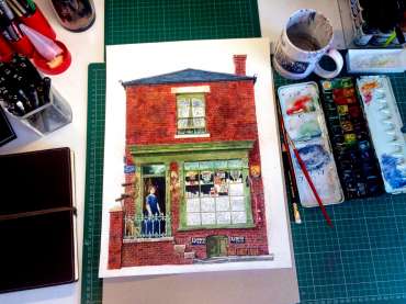 Thumbnail image of Robert Hewson, 'Beck Bugby's Shop' - work in progress - Inspired | April