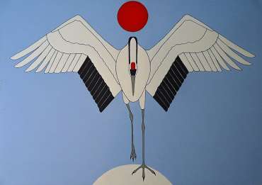 Thumbnail image of Stuart Hill, 'Red Crowned Crane - Sun Dance' - Inspired | June