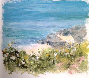 Thumbnail image of Vivien Blackburn, 'Near Treaddur Bay'oil in sketchbook, plein air - Inspired | June