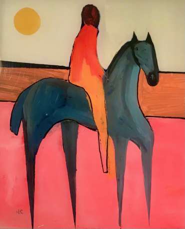 Thumbnail image of Henrietta Corbett, Grey Horse on Pink Land - Inspired | November 2020