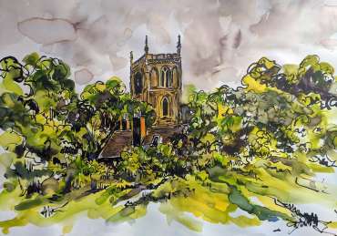 Thumbnail image of Sue Clegg (Leicester), 'St Mary de Castro, Leicester' - 'Virtualsketch'  Walk in Leicester has global success
