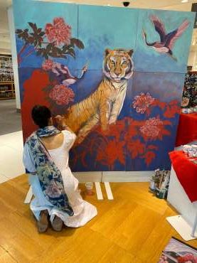 Thumbnail image of The crane is painted in - Happy Spring Festival with John Lewis and The Peony Girl