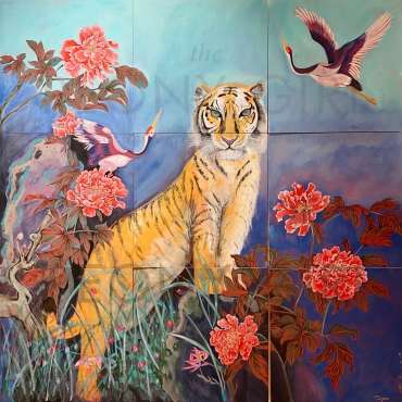Thumbnail image of The 'Year of the Tiger' mural by The Peony Girl is complete - Happy Spring Festival with John Lewis and The Peony Girl