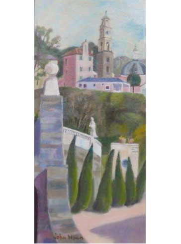 Thumbnail image of Walking in Portmeirion - triptych 1 by John Nixon