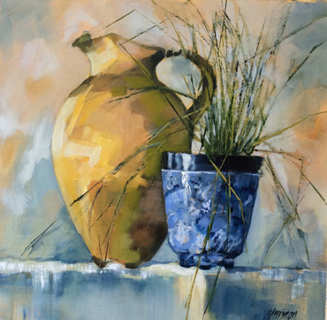 Thumbnail image of Blue and Brown Pot by Judy Merriman