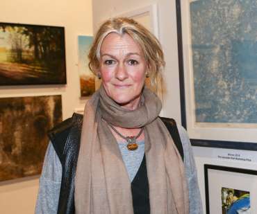 Thumbnail image of Jo McChesney, winner of the Print Prize, at the preview - LSA Annual Exhibition 2018 Preview Evening